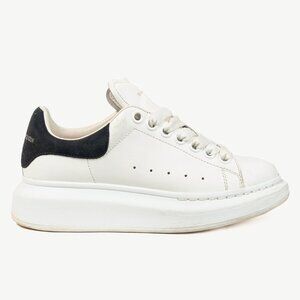 Alexander McQueen Oversized White Leather & Black Suede Lace-Up Sneakers